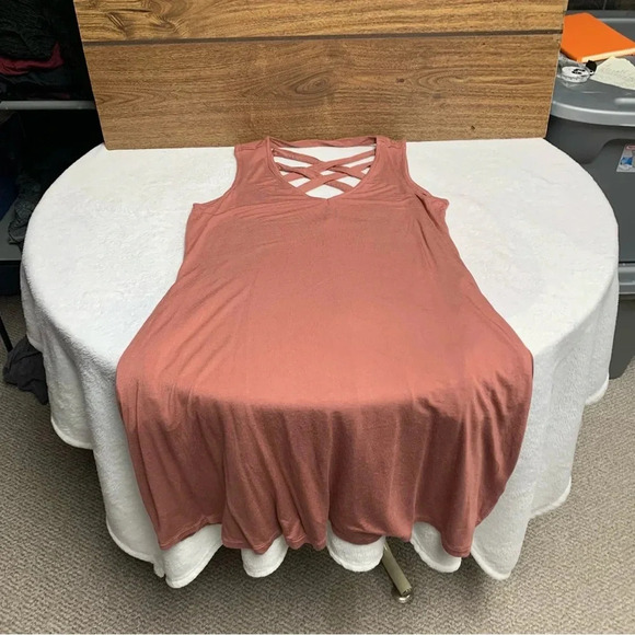 Maurice’s 24/7 dark coral sundress size small very stretchy has pockets - Picture 7 of 7